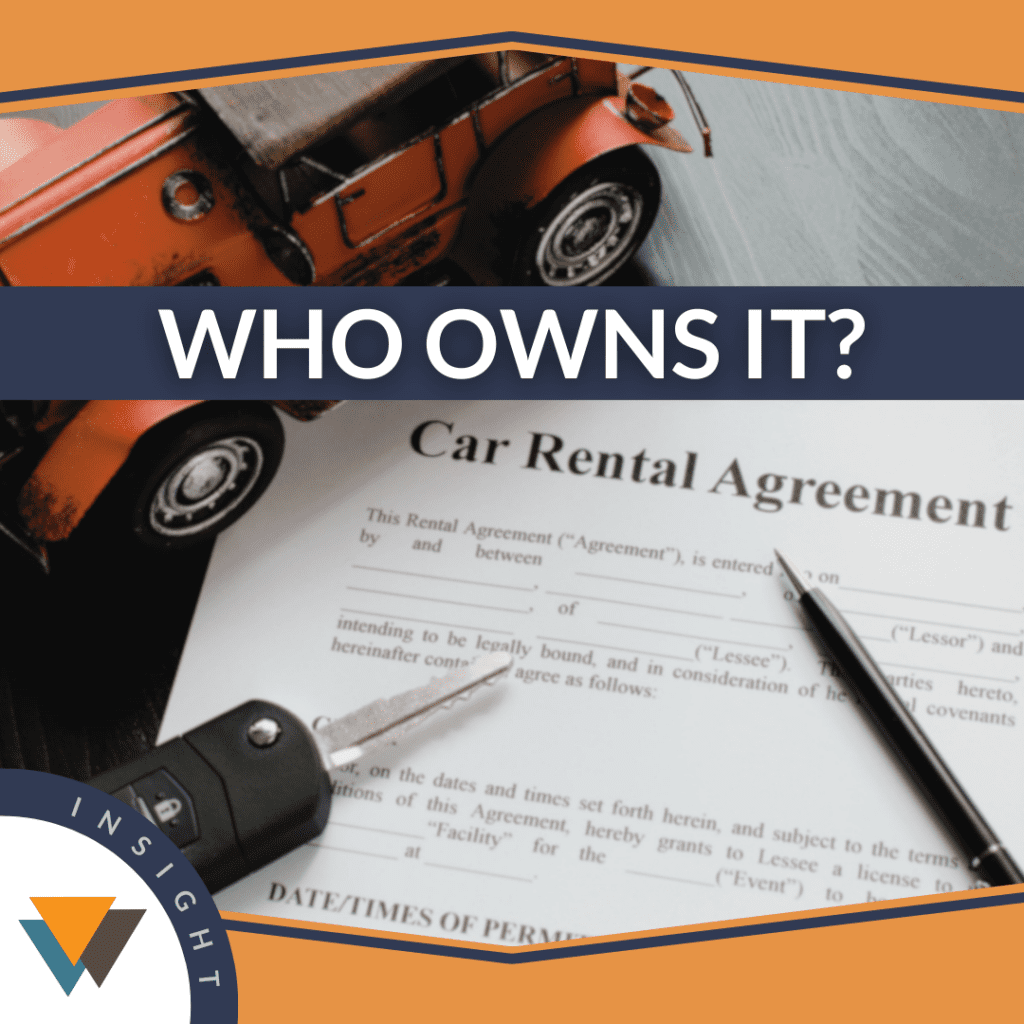 Toy model T car, key, pen, and a Car Rental Agreement